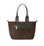 Sac à main shopping effet daim olive Abrielle Mac Alyster