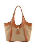 Sac à main porté épaule en paille Margareth Beige/Camel