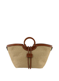 Grand sac à main en paille Willina Beige/Camel