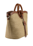Grand sac à main en paille Willina Beige/Camel