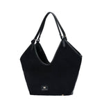 Sac cabas effet velours Glysia Noir Mac Alyster