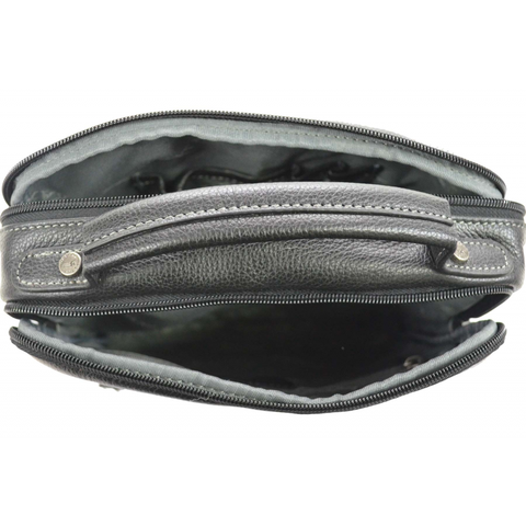 Sacoche porté bandoulière en cuir Homme Katana 69319 noir – ALYS