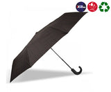 Parapluie pliant X-TRA Solide Crook Isotoner Noir/Rayures 09407