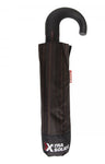 Parapluie pliant X-TRA Solide Crook Isotoner Noir/Rayures 09407