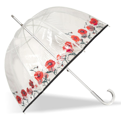 Parapluie Cloche Transparent Isotoner 09496 Coquelicot